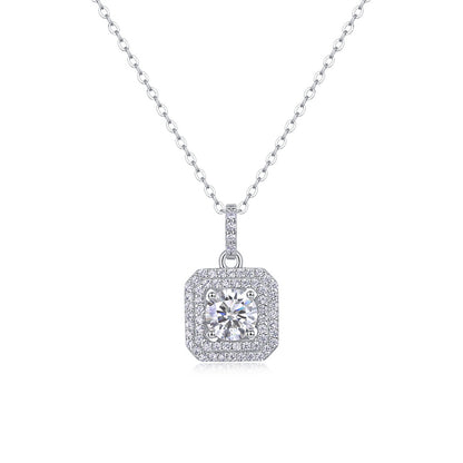 Sleek Geometric Pendant Necklace in Sterling Silver