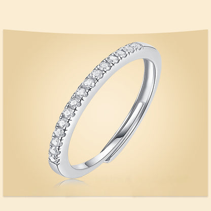 Sleek Geometric Ring with Moissanite Accents