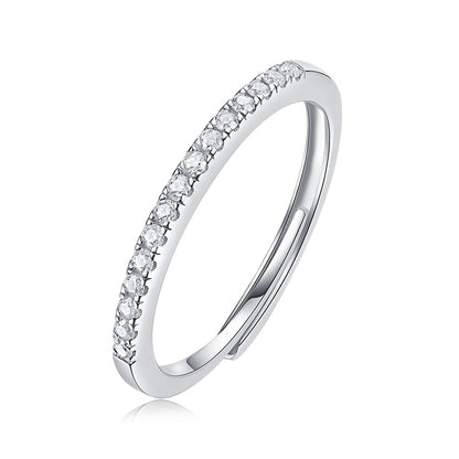 Sleek Geometric Ring with Moissanite Accents