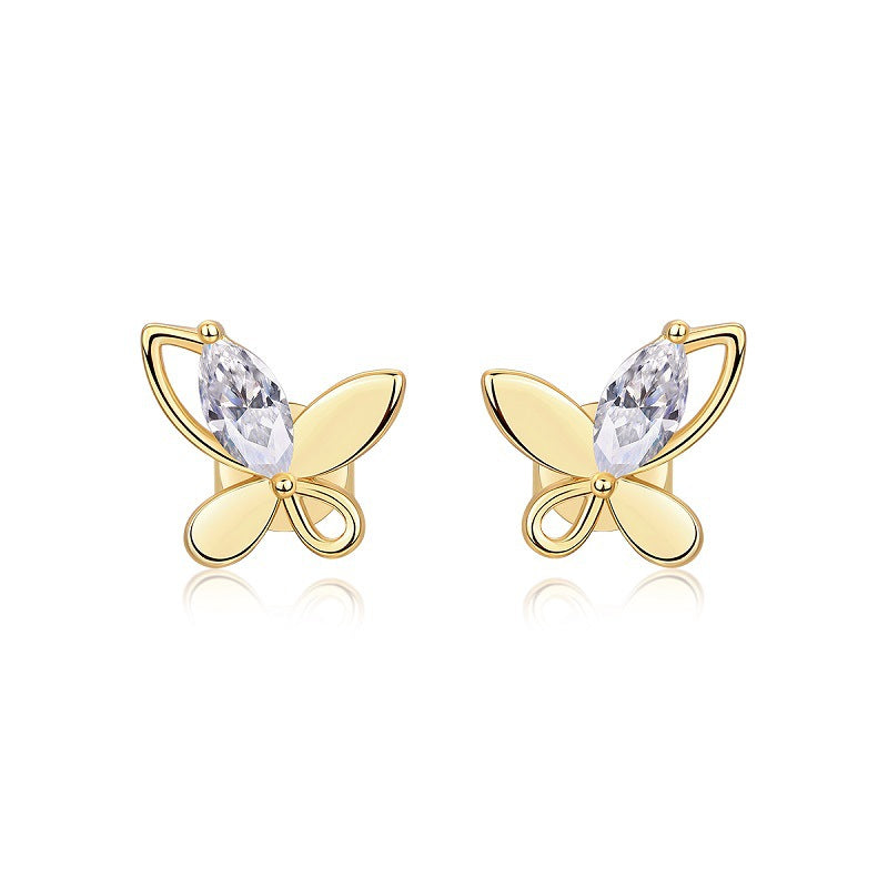 Sleek Geometric Sterling Silver Moissanite Stud Earrings