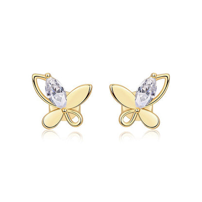 Sleek Geometric Sterling Silver Moissanite Stud Earrings