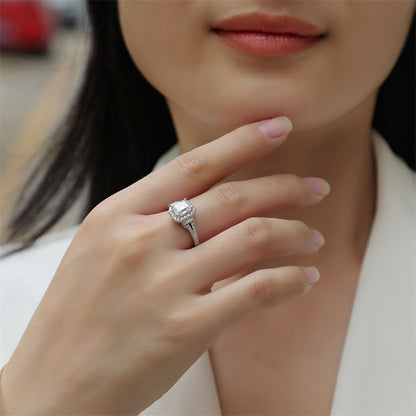 Sleek Octagon Moissanite Ring in 925 Silver