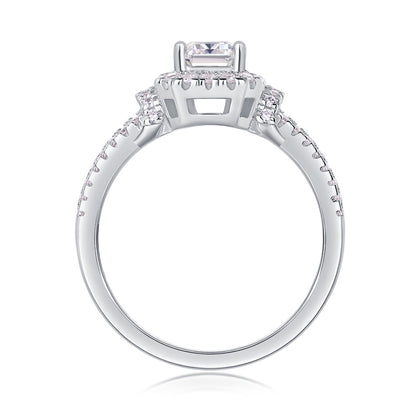 Sleek Octagon Moissanite Ring in 925 Silver