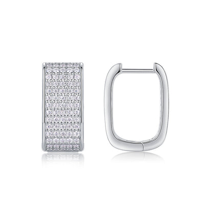 Sleek Round Cut Moissanite Earrings for Office Wear