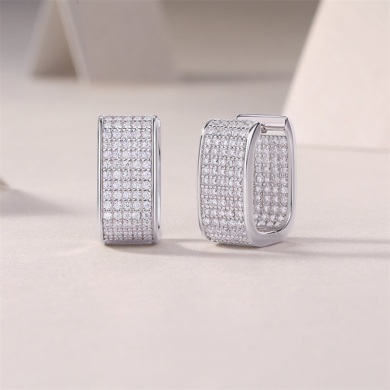 Sleek Round Cut Moissanite Earrings for Office Wear