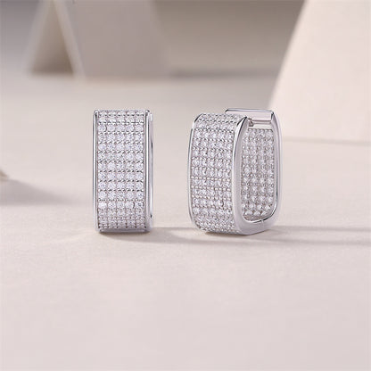 Sleek Round Cut Moissanite Earrings for Office Wear