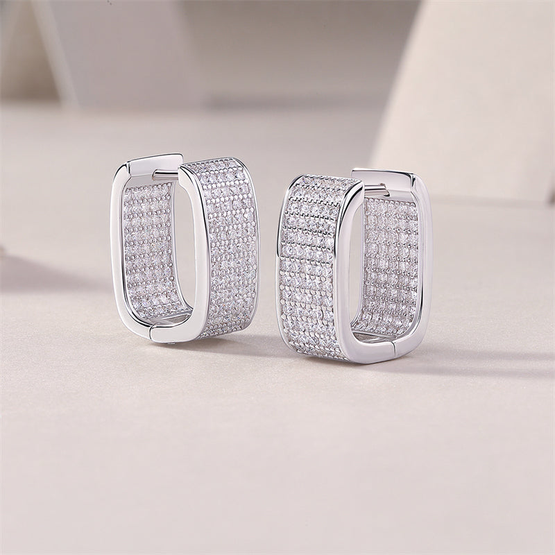 Sleek Round Cut Moissanite Earrings for Office Wear