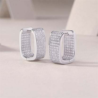 Sleek Round Cut Moissanite Earrings for Office Wear