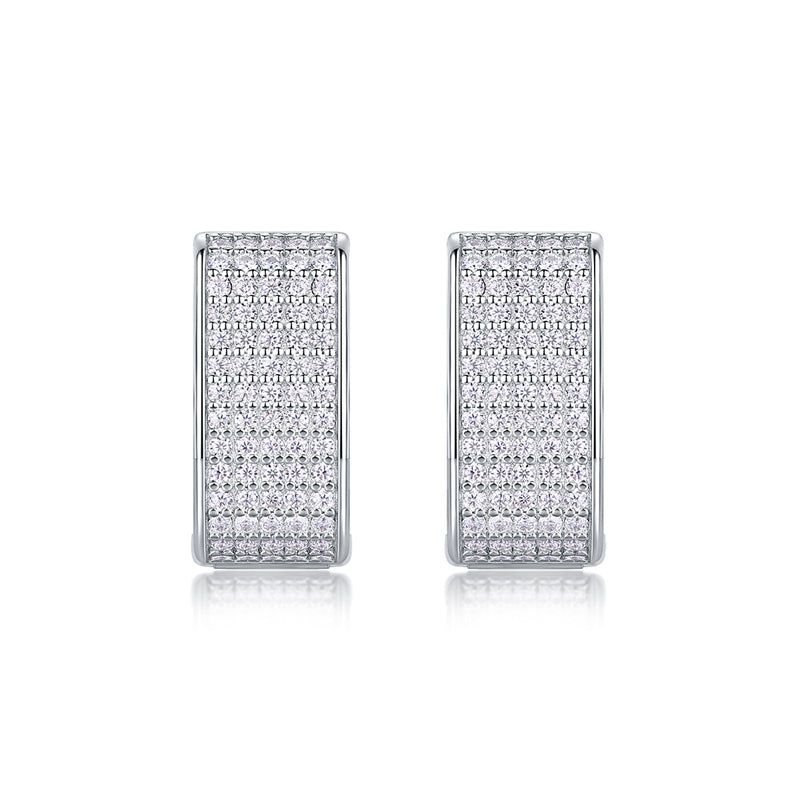 Sleek Round Cut Moissanite Earrings for Office Wear