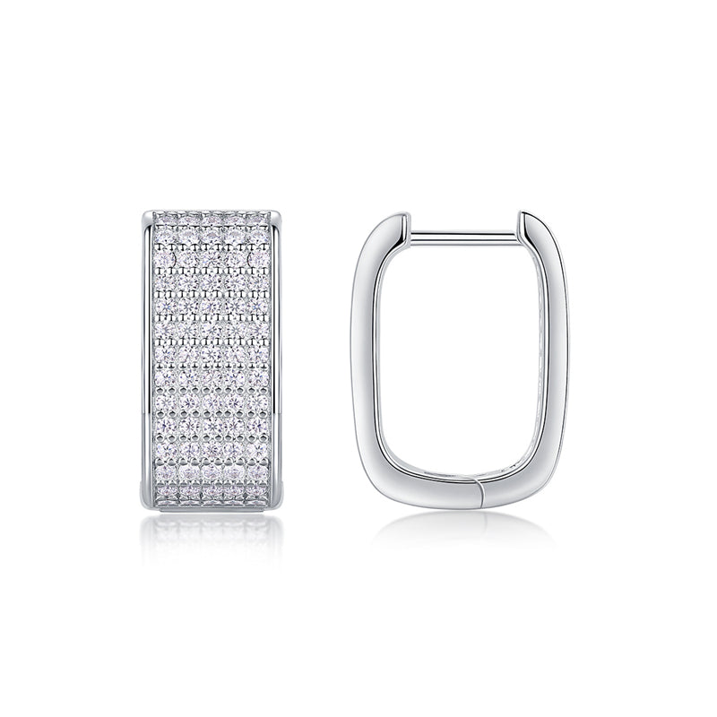 Sleek Round Cut Moissanite Earrings for Office Wear