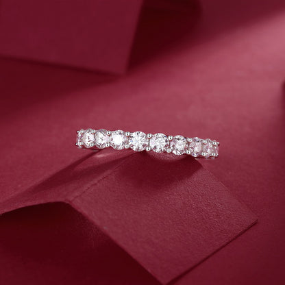 Sleek Silver Ring with 3.0mm Moissanite