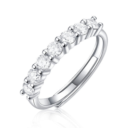 Sleek Geometric Ring with Moissanite Accents
