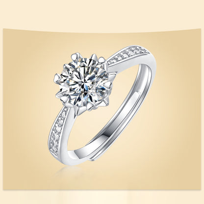 Snowflake Geometric Ring with Moissanite