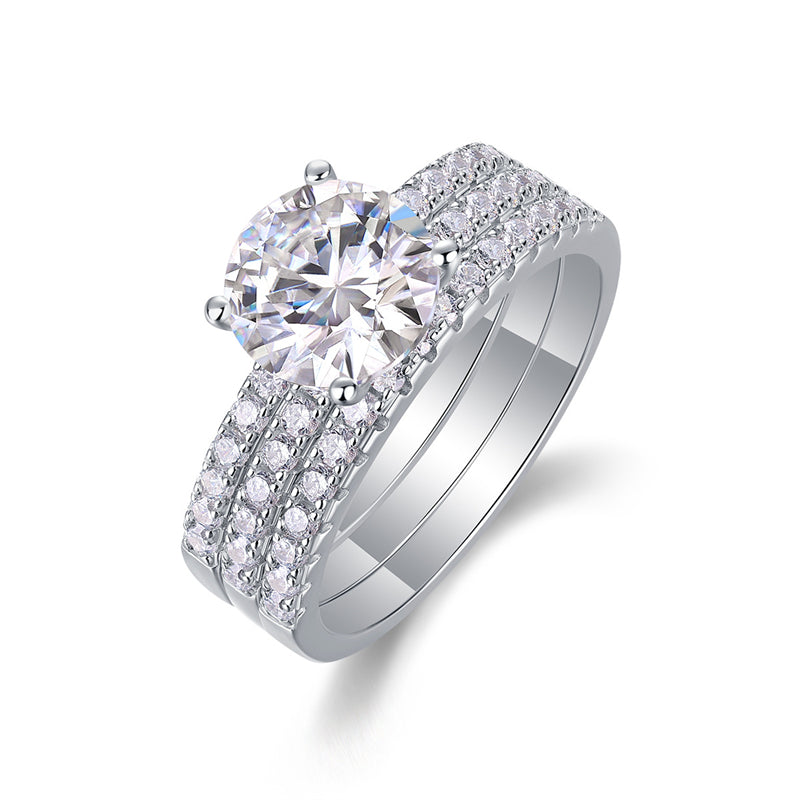 Sophisticated 2ct Round Ring in Sterling Silver
