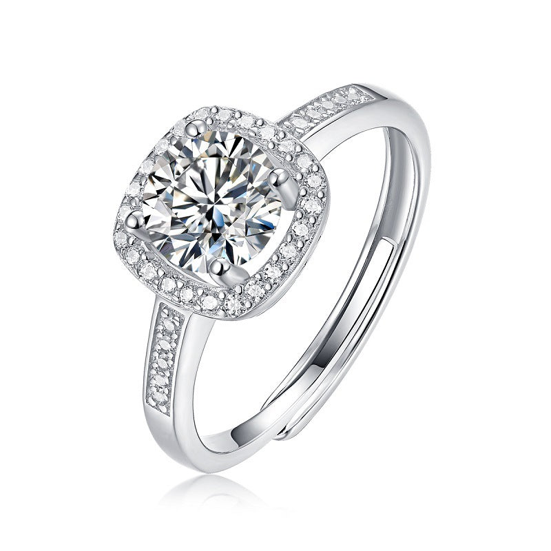 Sophisticated Adjustable Ring with Moissanite