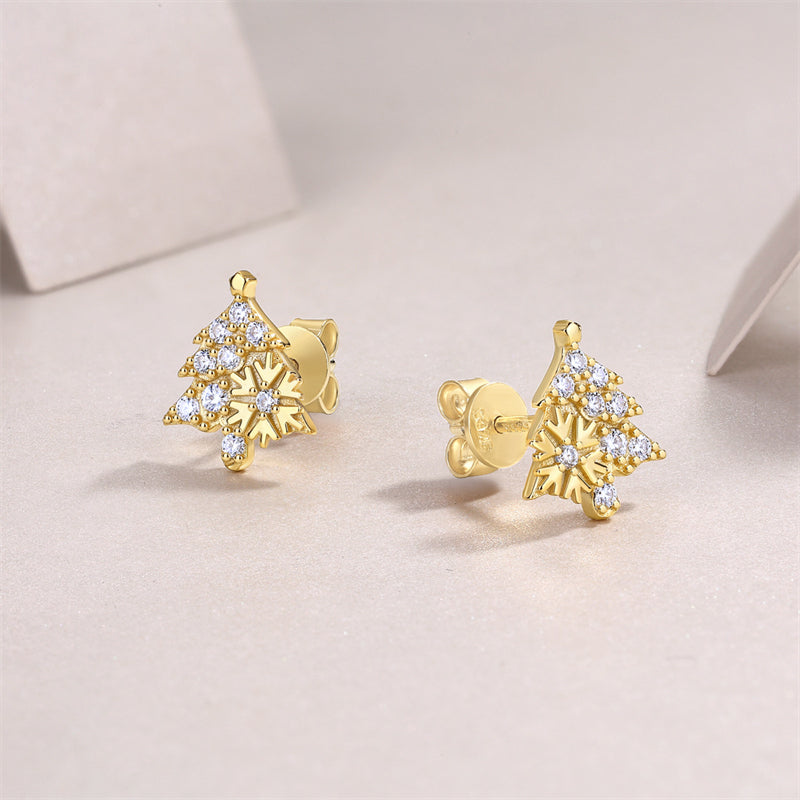 Sophisticated Geometric Moissanite Earrings with Round Stones