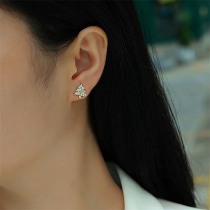 Sophisticated Geometric Moissanite Earrings with Round Stones