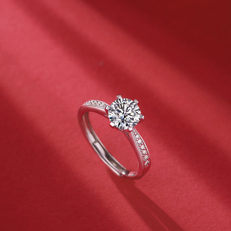 Sophisticated Geometric Ring with Moissanite
