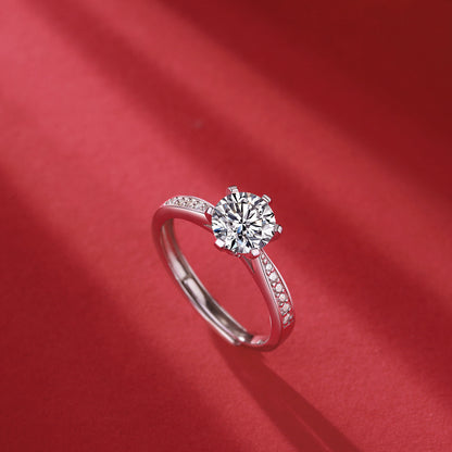 Sophisticated Geometric Ring with Moissanite