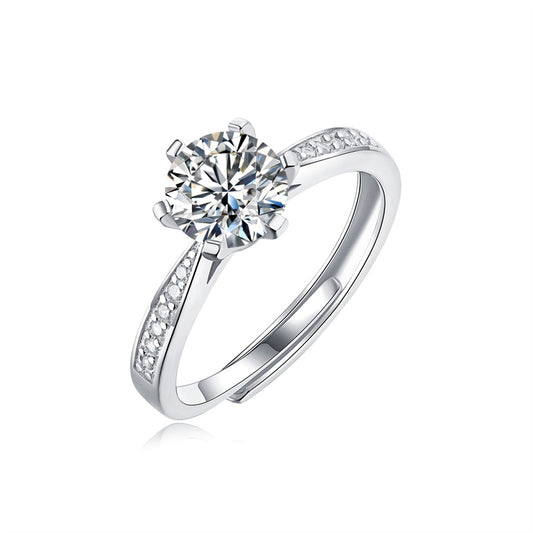 Sophisticated Geometric Ring with Moissanite