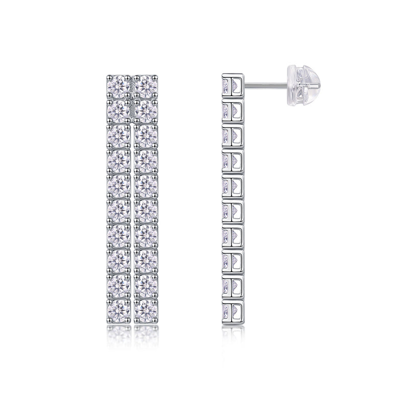 Sophisticated Line Design Moissanite Earrings for Women