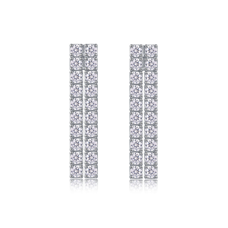 Sophisticated Line Design Moissanite Earrings for Women