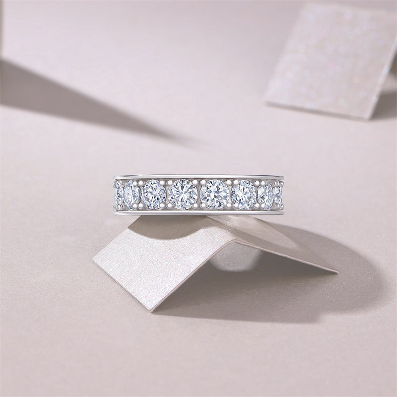 Sophisticated Moissanite Silver Ring