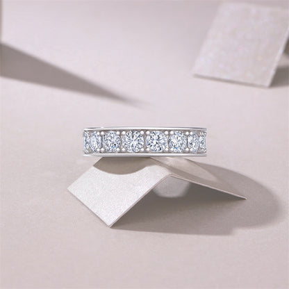 Sophisticated Moissanite Silver Ring