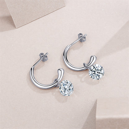 Sophisticated Round Cut Moissanite Earrings for Women