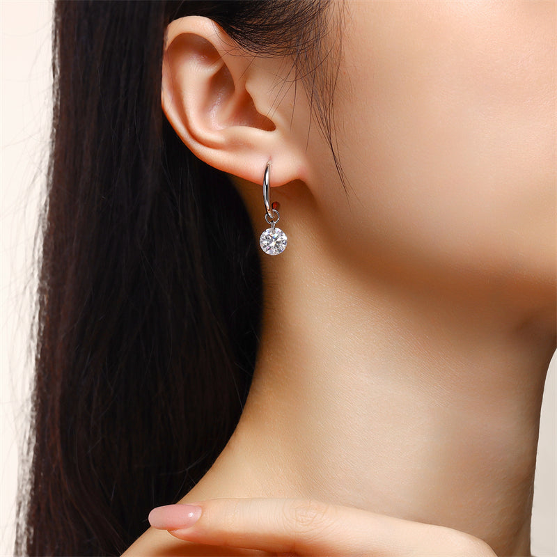 Sophisticated Round Cut Moissanite Earrings for Women