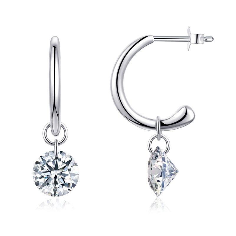 Sophisticated Round Cut Moissanite Earrings for Women