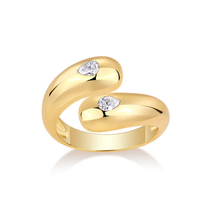 Sophisticated Round Diamond Ring in 925 Silver