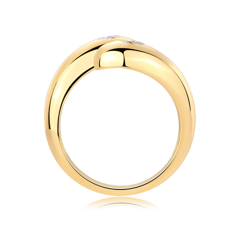 Sophisticated Round Diamond Ring in 925 Silver