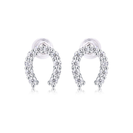 Sophisticated U-Shape Moissanite Earrings for Women