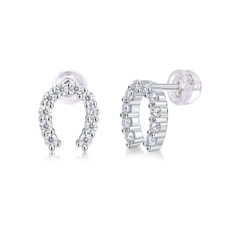 Sophisticated U-Shape Moissanite Earrings for Women