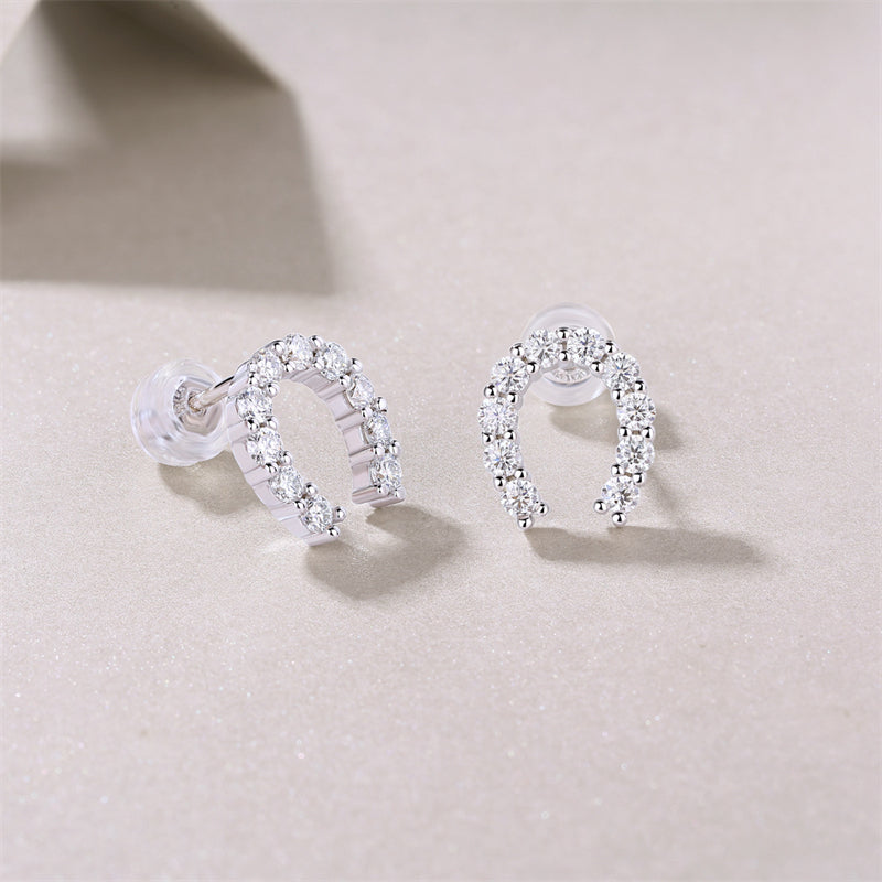 Sophisticated U-Shape Moissanite Earrings for Women