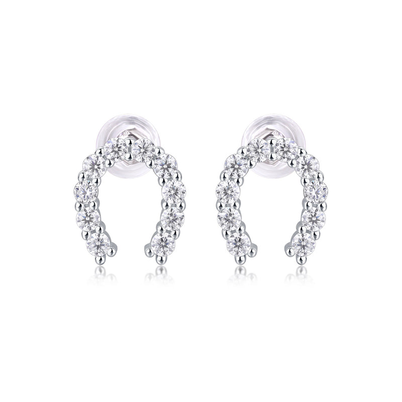 Sophisticated U-Shape Moissanite Earrings for Women
