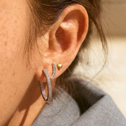 Sparkle and Hearts Hoop Earrings