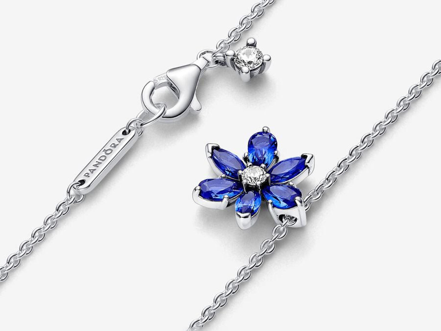 Sparkling Blue Herbarium Cluster Pendant Necklace