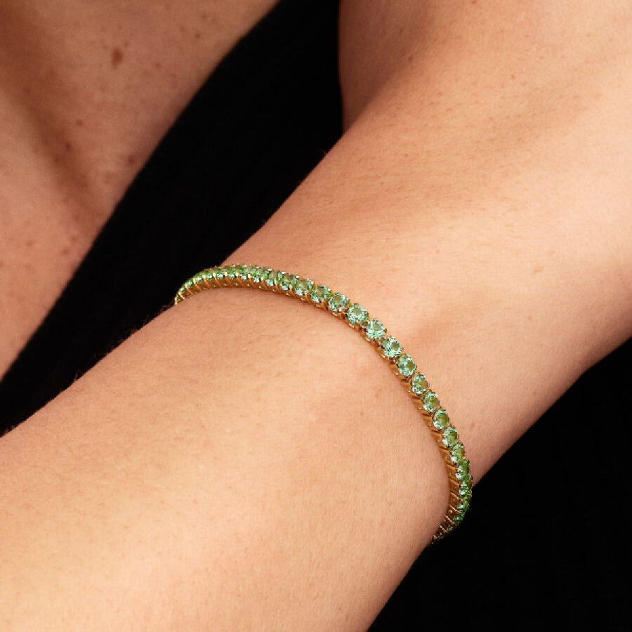 14k Gold Green Tennis Bracelet