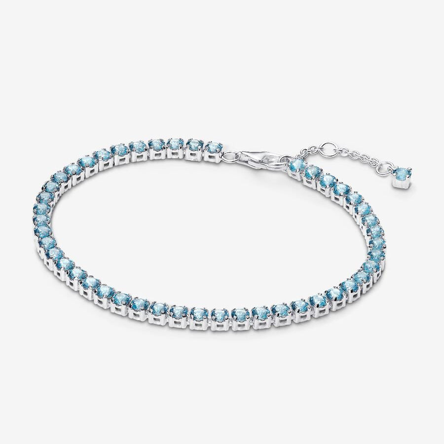 Sterling Silver Light Blue Tennis Bracelet