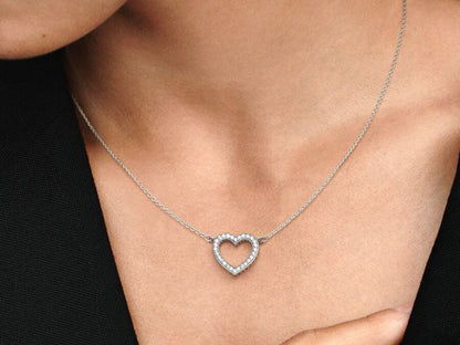 Sparkling Open Heart Necklace