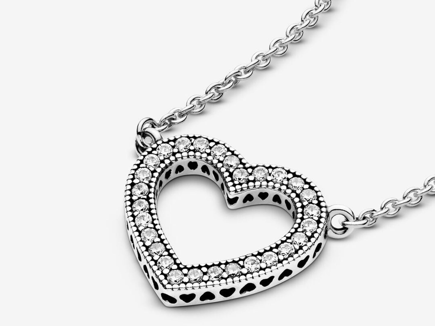 Sparkling Open Heart Necklace