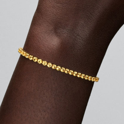Dainty Yellow Crystal Gold Bracelet