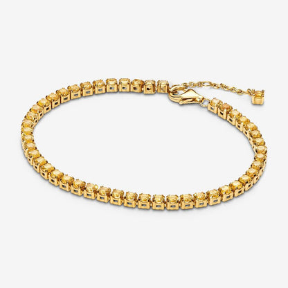 Dainty Yellow Crystal Gold Bracelet