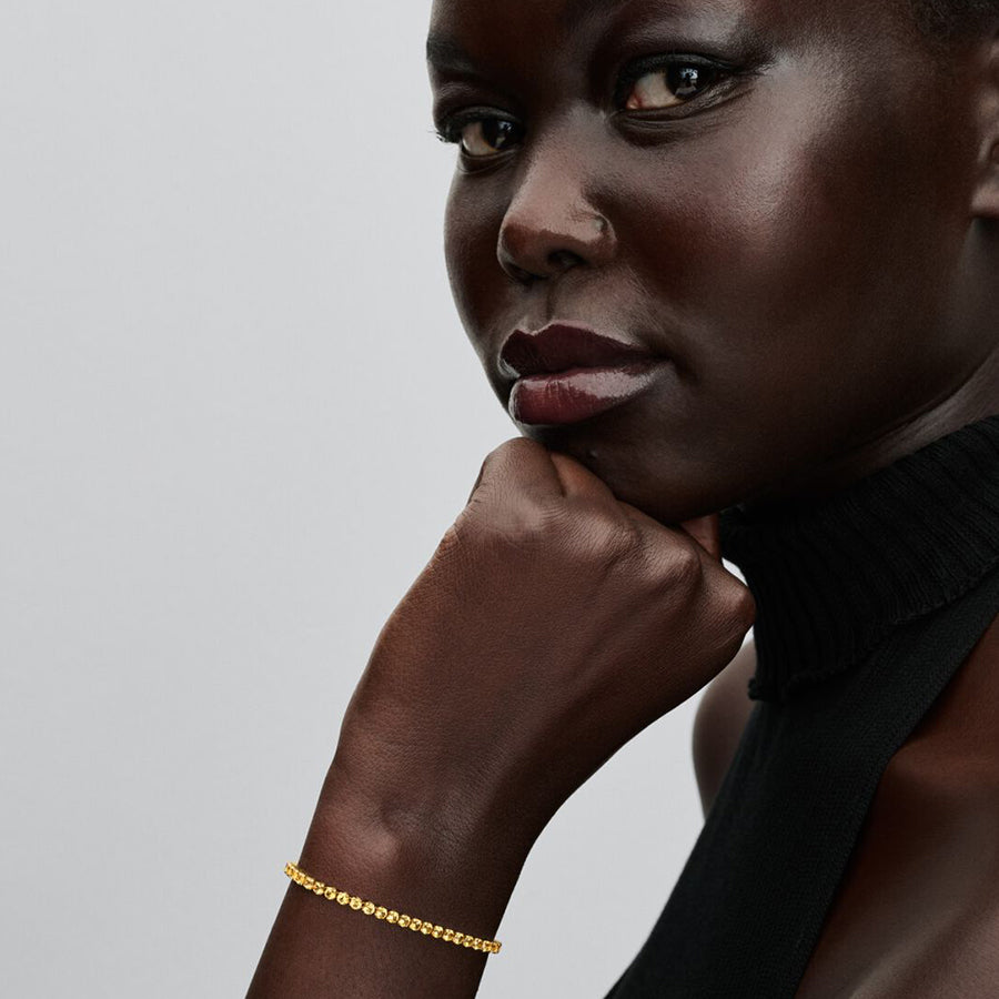 Dainty Yellow Crystal Gold Bracelet