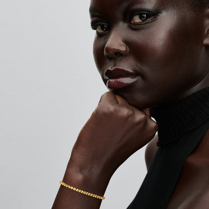 Dainty Yellow Crystal Gold Bracelet