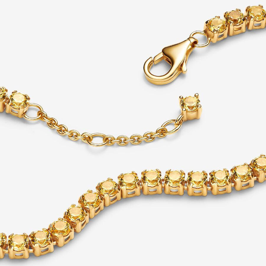 Dainty Yellow Crystal Gold Bracelet