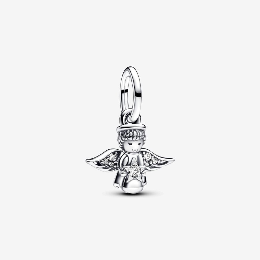 Holiday Angel Charm CZ Stones
