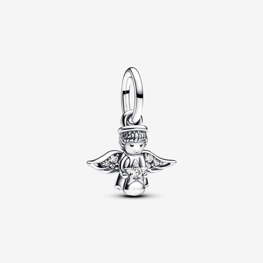 Holiday Angel Charm CZ Stones